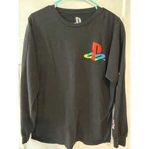 Sony PlayStation Men's Classic Logo Black‎ Long Sleeve T-Shirt Medium